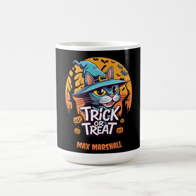 Trick or Tree Cat - Creepy Crawlies Orange Black Kaffeetasse (Mittel)