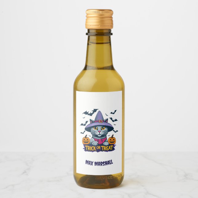 Trick or Tree Cat - Fright Night Violet Black Weinetikett (Vorderseite)