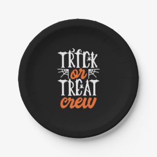 Trick or Tree Crew Funny Niedlich Moon Beängstigen Pappteller