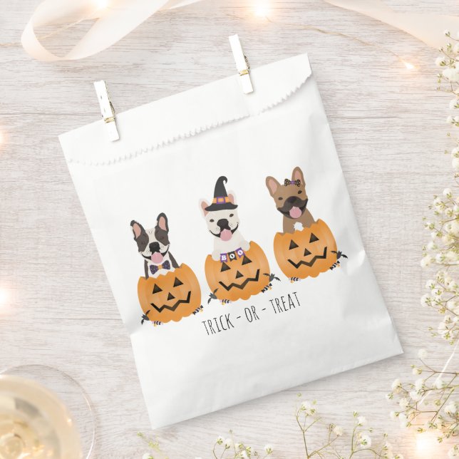 Trick or Tree French Bulldogs Pumpkin Geschenktütchen (Ausgeschnitten)