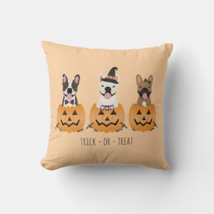 Trick or Tree French Bulldogs Pumpkin Kissen