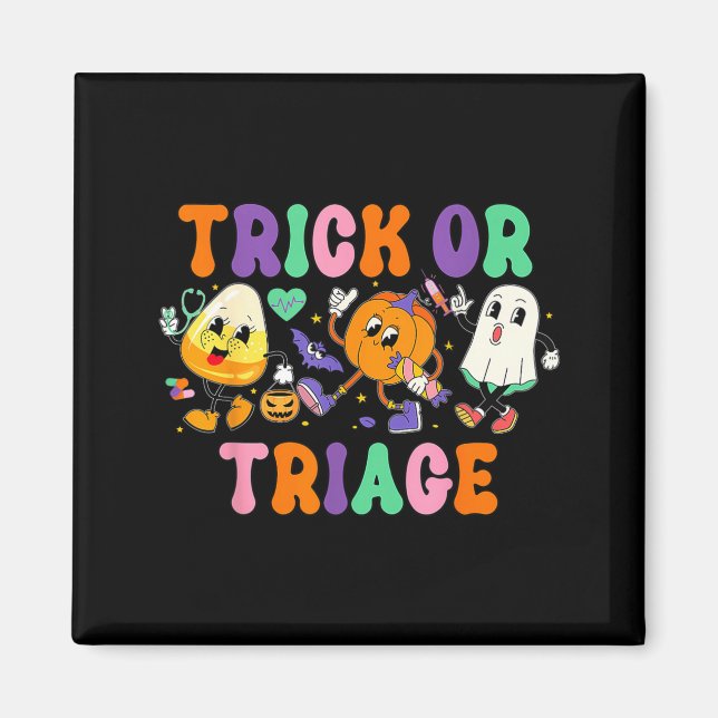 Trick Or Triage Krankenschwester Geist Kürbis Hall Magnet (Vorne)