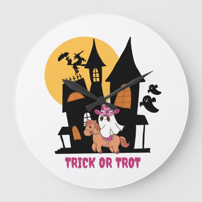 Trick Or Trot Große Wanduhr (Vorderseite)