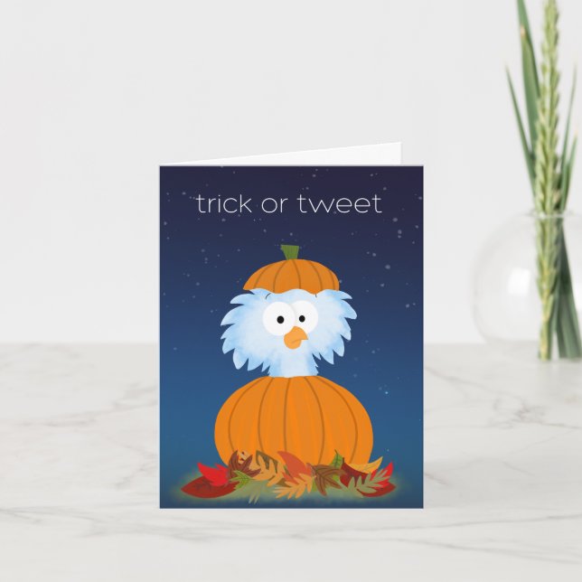 Trick or "Tweet" Halloween Bird card Karte (Vorderseite)