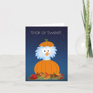 Trick or "Tweet" Halloween-Vogelkarte Karte