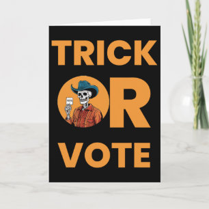 Trick Or Vote Halloween Wahl Vintage Cowboy Sk Karte