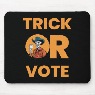 Trick Or Vote Halloween Wahl Vintage Cowboy Sk Mousepad