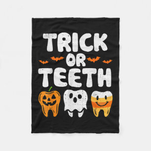 Trick or zange Halloween Funny Dental Dentist Men Fleecedecke
