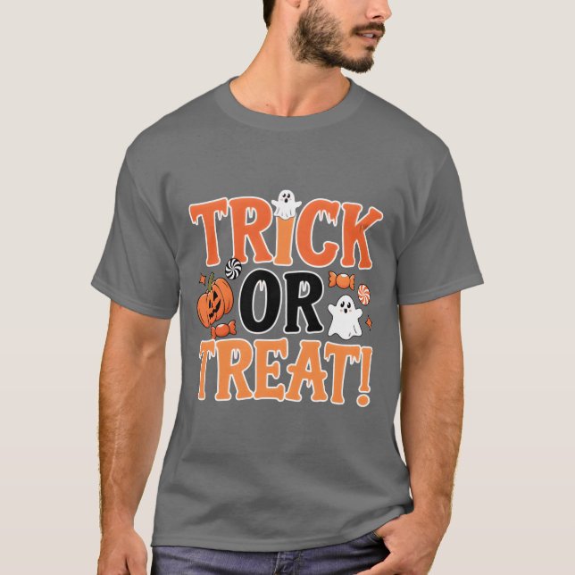 Trick orreat Halloween Retro T-Shirt (Vorderseite)