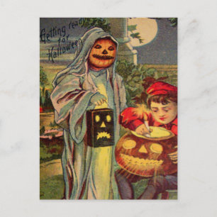 Trick R 'Treat Geist-Kürbis Jack O Lantern Postkarte