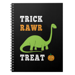 Trick Rawr Leckerei Niedlich Halloween Brontosauru Notizblock