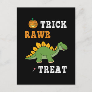 Trick Rawr Leckerei Niedlich Halloween Stegosaurus Postkarte