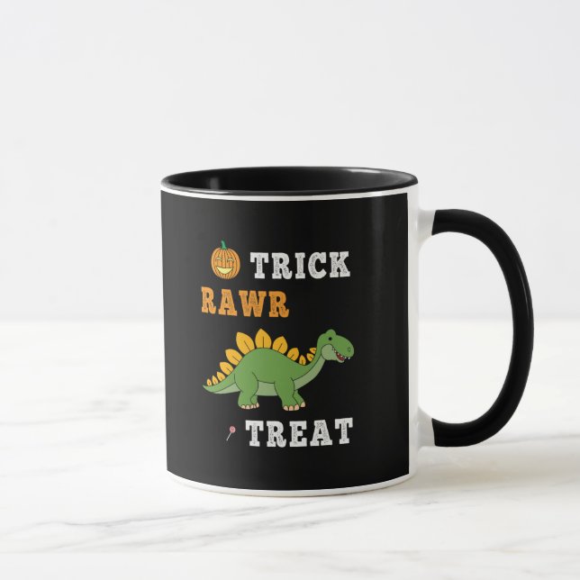 Trick Rawr Leckerei Niedlich Halloween Stegosaurus Tasse (Rechts)