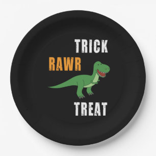 Trick Rawr Leckerei Niedlich Halloween Tyrannosaur Pappteller