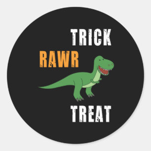 Trick Rawr Leckerei Niedlich Halloween Tyrannosaur Runder Aufkleber