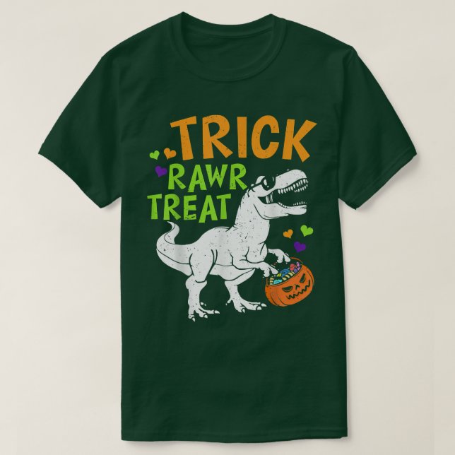 Trick Rawr Leckerei T Re Dinosaur Pumpkin Basket H T-Shirt (Design vorne)