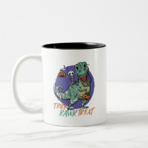 Trick Rawr Leckerei T Rex Dinosaur Mummy Halloween Zweifarbige Tasse