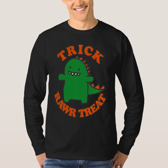 Trick Rawr Treat Cute Halloween Dinosaur Kids Boys T-Shirt (Vorderseite)