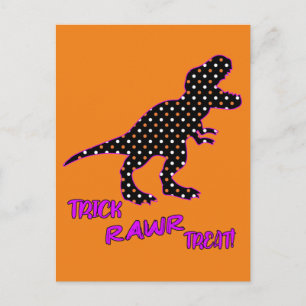 Trick RAWR Treat! - Halloween Tyrannosaurus Rex Postkarte