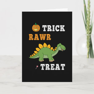 Trick Rawr Treat Süßer Halloween Stegosaurus Dino Karte