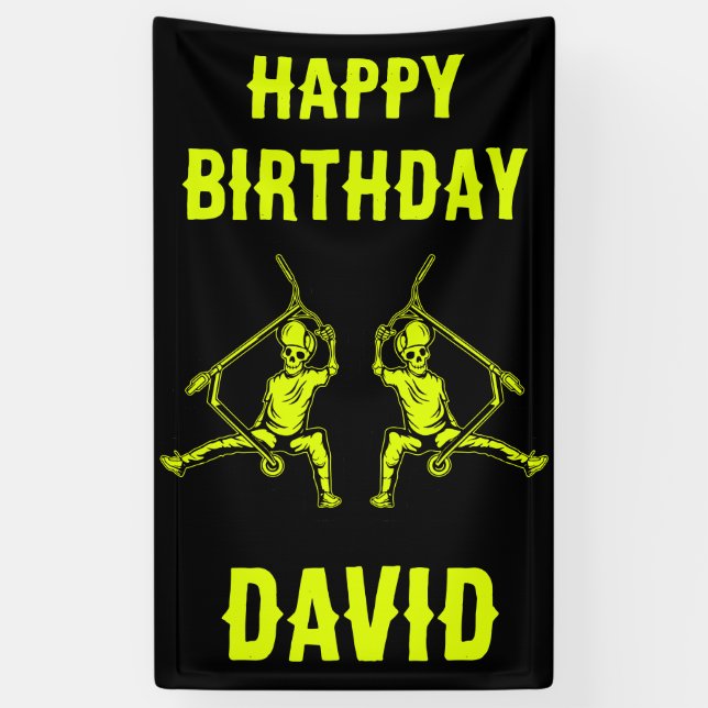 Trick Scooter Rider Birthday Banner (Vertikal)