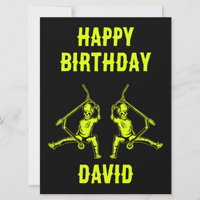 Trick Scooter Rider Birthday Karte (Vorderseite)