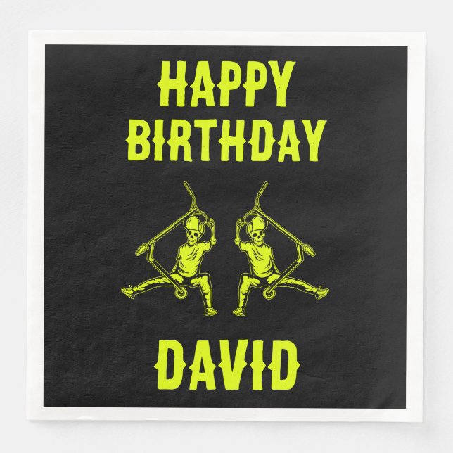 Trick Scooter Rider Birthday Serviette (Vorderseite)
