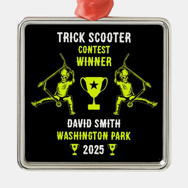 Trick Scooter Rider Prize Ornament Aus Metall (Vorne)