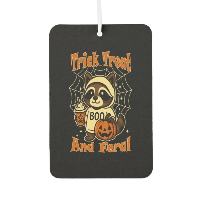 Trick Treat and Feral Cute Halloween Autolufterfrischer (Vorderseite)
