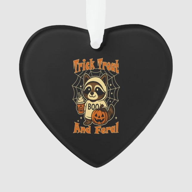Trick Treat and Feral Cute Halloween Ornament (Vorderseite)
