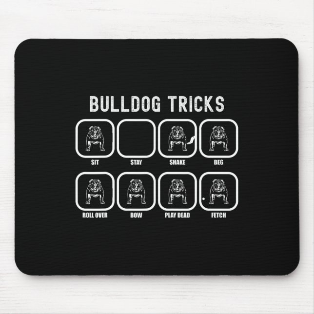 Tricks - Fun Bulldog Training Versage Mousepad (Vorne)