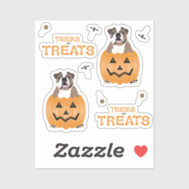 Tricks für Leckereien English Bulldog Orange Aufkleber