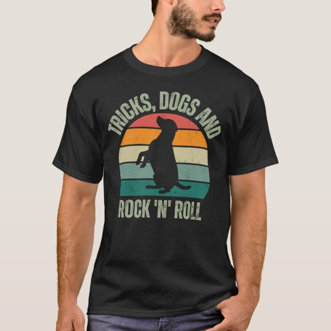 Tricks, Hunde und Rock 'n' Roll - Hunde-Silhouette T-Shirt (Vorderseite)