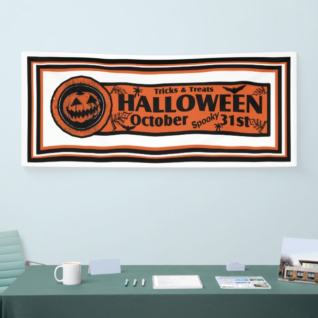 Tricks & Leckereien Halloween White BKG Banner (Messe)