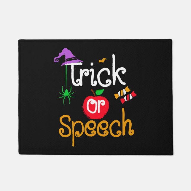Tricks oder Sprachenlehrer Halloween Fußmatte (Vorderseite)