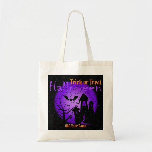 Tricks oder Treats Happy Halloween Tragetasche (Vorne)