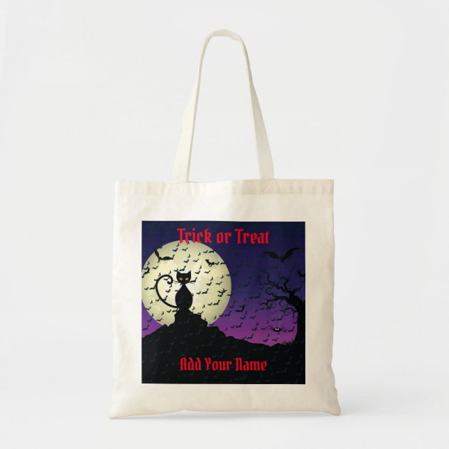 Tricks oder Treats Happy Halloween Tragetasche (Vorne)