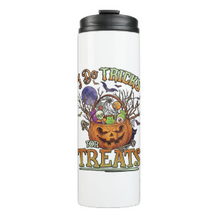 Tricks Süßigkeiten Halloween Kürbis Korb Candy Sk Thermosbecher