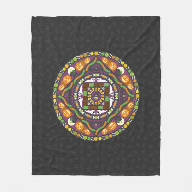 Tricks und Leckereien Mandala Fleece Blanket (Vorderseite)