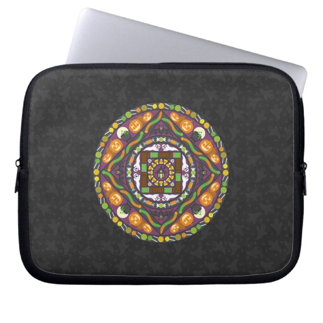 Tricks und Leckereien Mandala Laptop Case (Vorderseite)