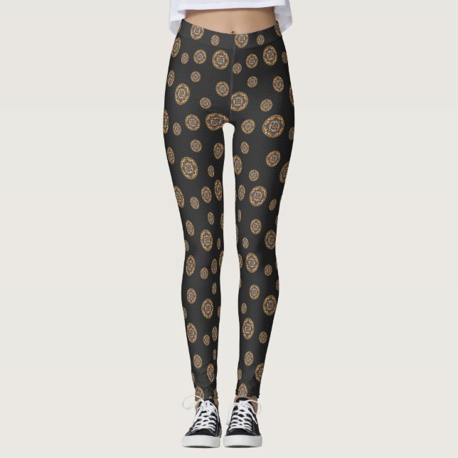 Tricks und Leckereien Mandala Leggings (Vorderseite)