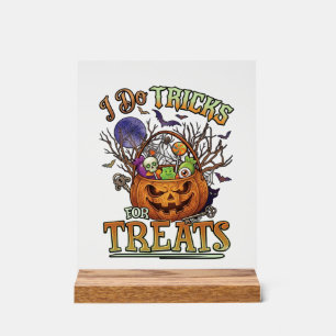 Tricksereien Halloween Kürbis Korb Süßigkeiten Sk Acrylschild