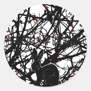 Trickster-Kaninchen im Briar-Flecken Runder Aufkleber