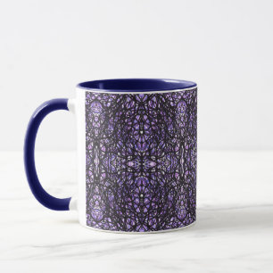 Trickster Lila Schwarz Abstrakte Indien-Tinte-Kuns Tasse