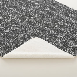 Trickster Schwarz-Weiß-Abstrakte Tinte-Kunst Sherpadecke
