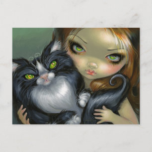 "Tricksy Tuxedo Cat" Postkarte
