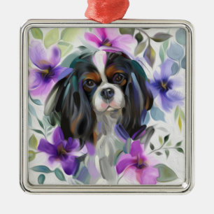 Trico Cavalier  lila Flora Ornament Aus Metall