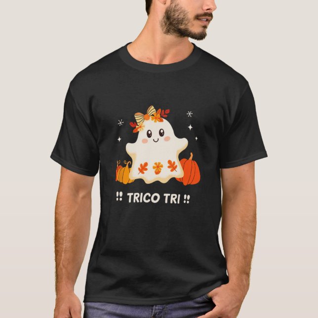 Trico Tri Niedlich Halloween Spooky Mexican Ghost  T-Shirt (Vorderseite)