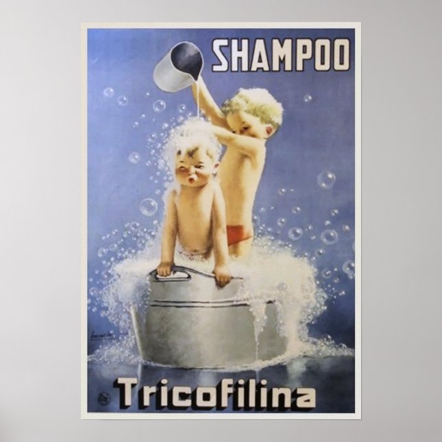 TricoFilina Shampoo Vintages Badezimmerdekor Poste Poster (Vorne)