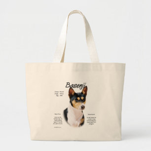 Tricolor Basenji Geschichte, Alles über Basenjis Jumbo Stoffbeutel